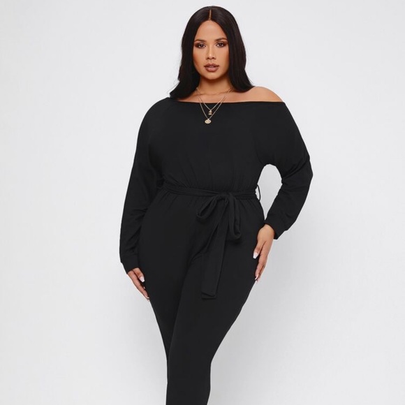 SHEIN Plus Size Boat Neck Jumpsuit 0XL (12)